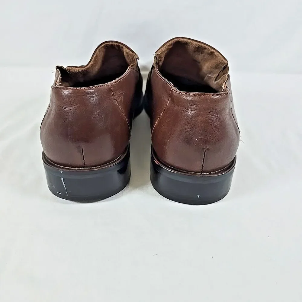 Fratelli Select Men's Warm Brown Leather Loafers Strap and Buckle Size 8.5 M